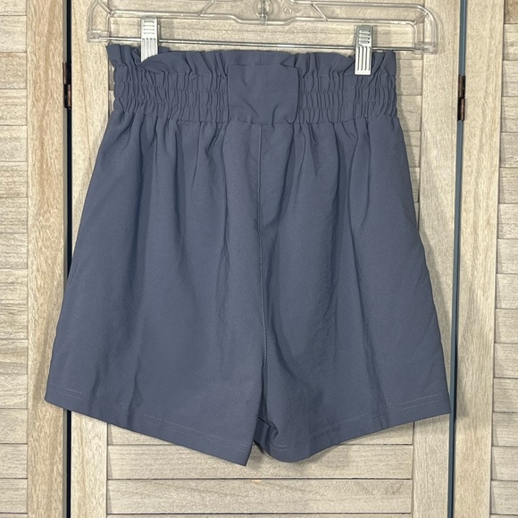 FREEPRANCE Shorts Paperbag Waist Blue/Gray-Small - Picture 2 of 2